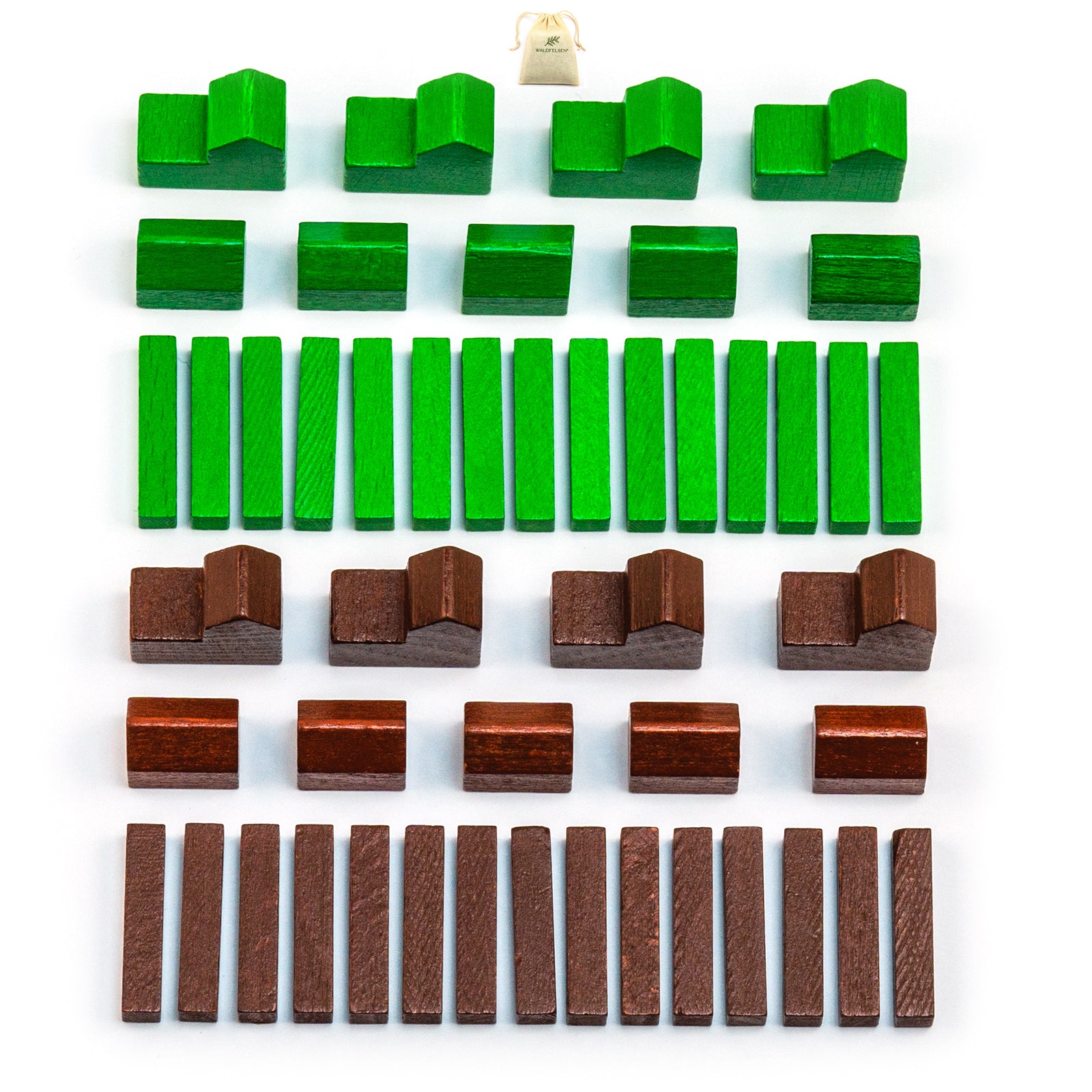 Settlers wooden figures - sets for 2 players