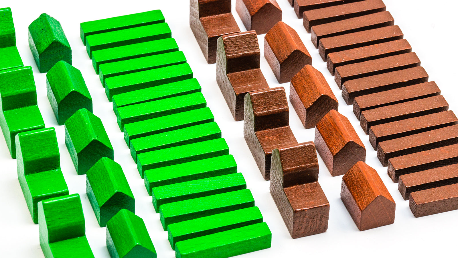 Settlers wooden figures - sets for 2 players