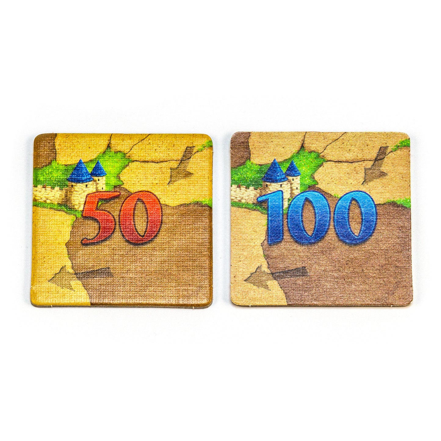 Carcassonne - 50/100-Wertungsplättchen