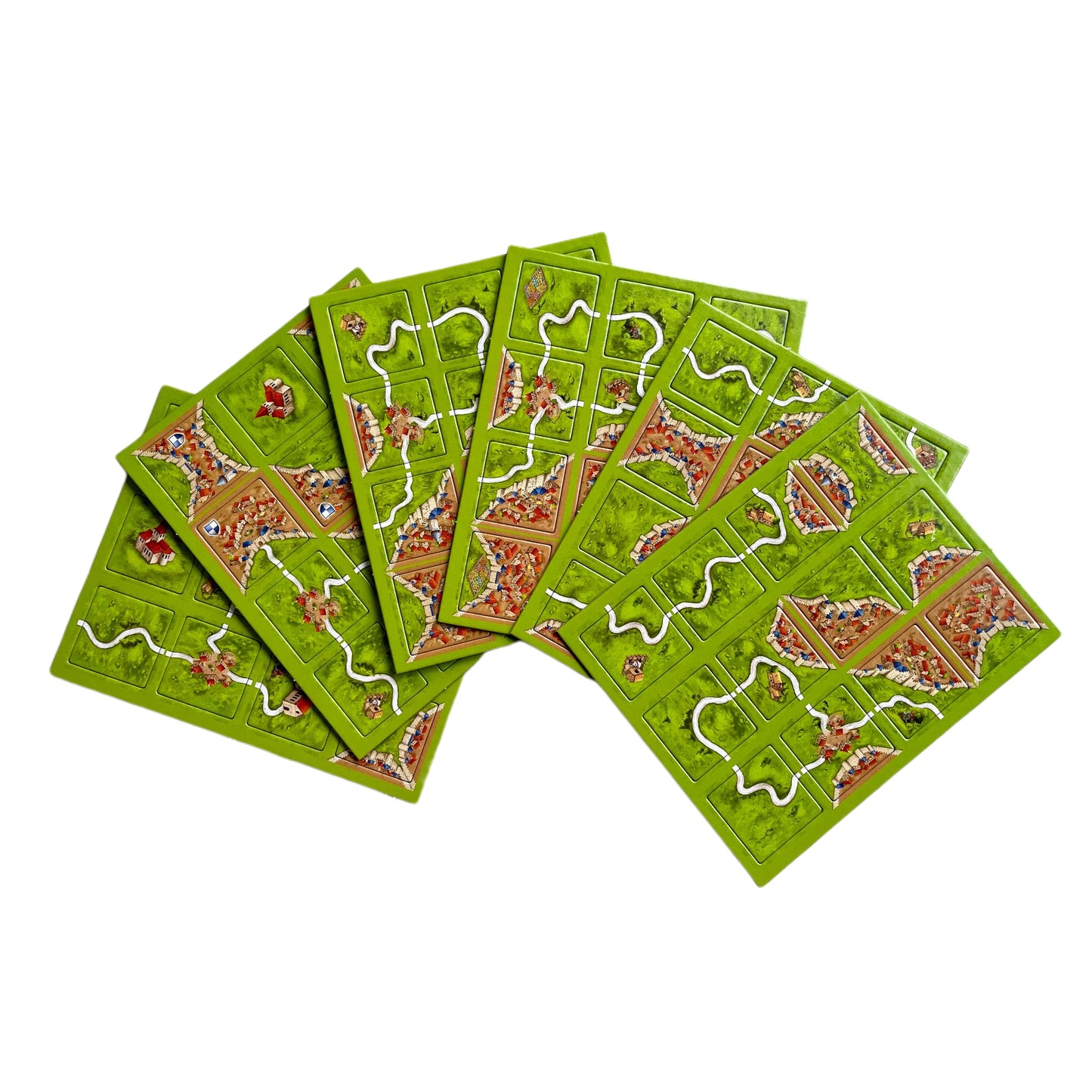 Carcassonne - 72 Landschaftsplättchen des Grundspiels