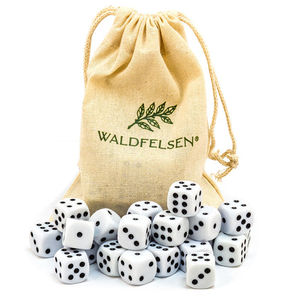 6-50 Standard Würfel 16 mm Stoffbeutel Spielwürfel Würfelset Säckchen 6-seitig