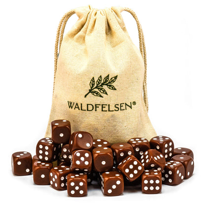 6-50 Standard Würfel 16 mm Stoffbeutel Spielwürfel Würfelset Säckchen 6-seitig