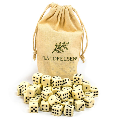 6-50 Standard Würfel 16 mm Stoffbeutel Spielwürfel Würfelset Säckchen 6-seitig