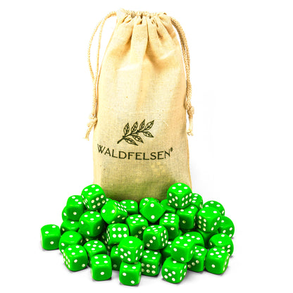 6-50 Standard Würfel 16 mm Stoffbeutel Spielwürfel Würfelset Säckchen 6-seitig