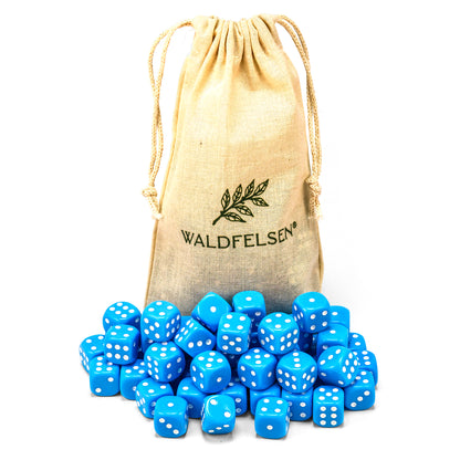 6-50 Standard Würfel 16 mm Stoffbeutel Spielwürfel Würfelset Säckchen 6-seitig