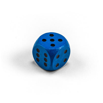 wooden dice with black eyes (16 mm)