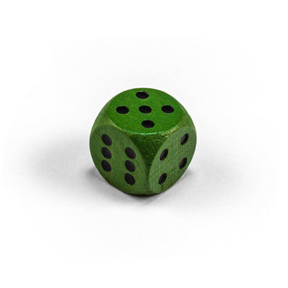 wooden dice with black eyes (16 mm)