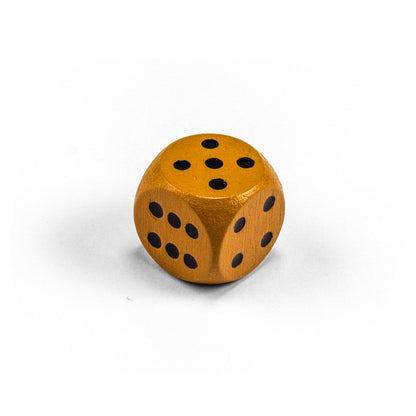 wooden dice with black eyes (16 mm)
