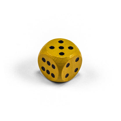 wooden dice with black eyes (16 mm)