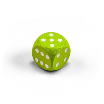 wooden dice with white eyes (16 mm)