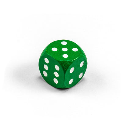 wooden dice with white eyes (16 mm)