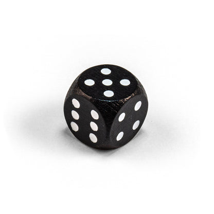 wooden dice with white eyes (16 mm)