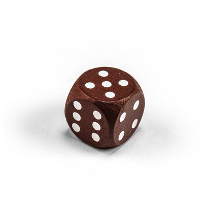 wooden dice with white eyes (16 mm)