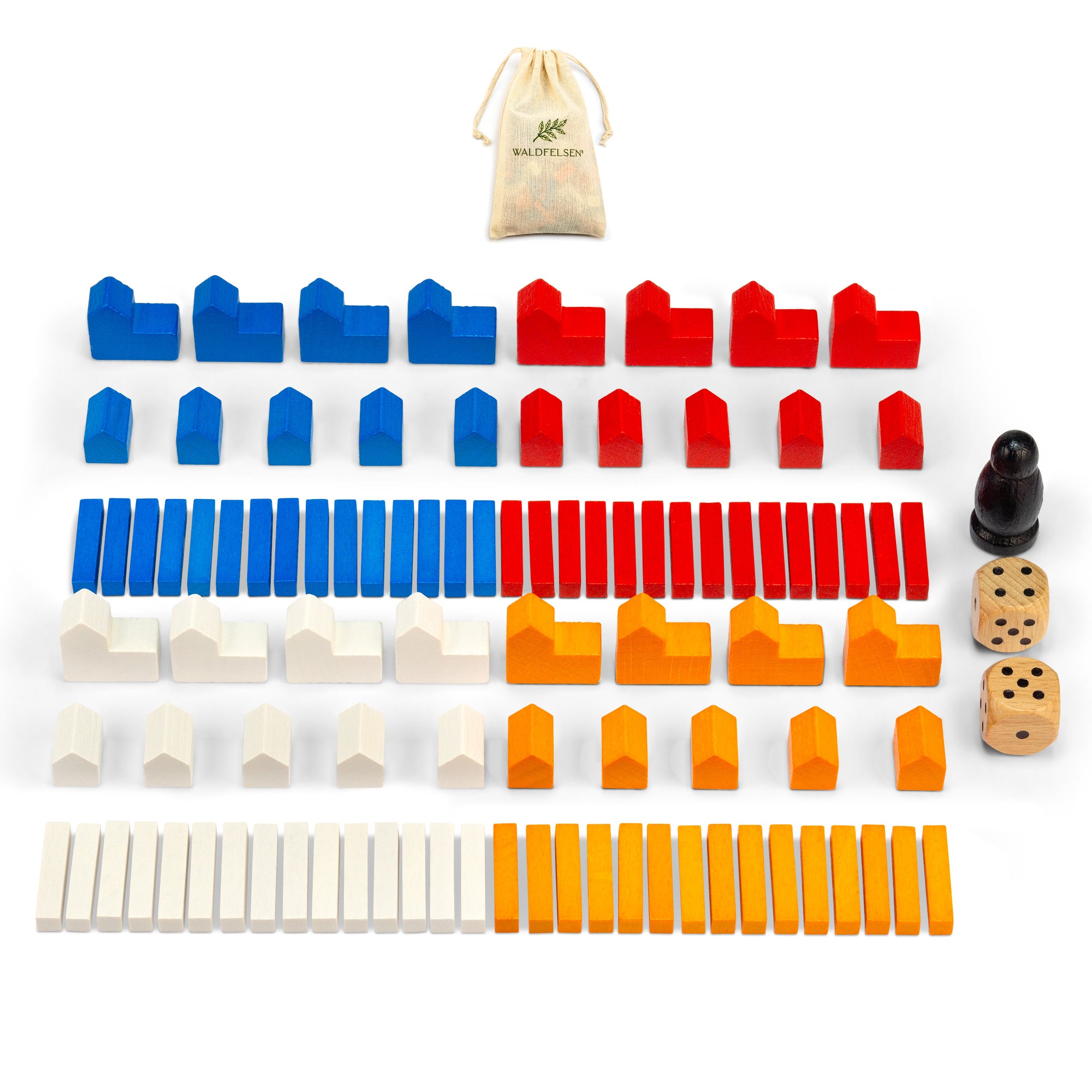 Settlers wooden figures - sets for 4 players