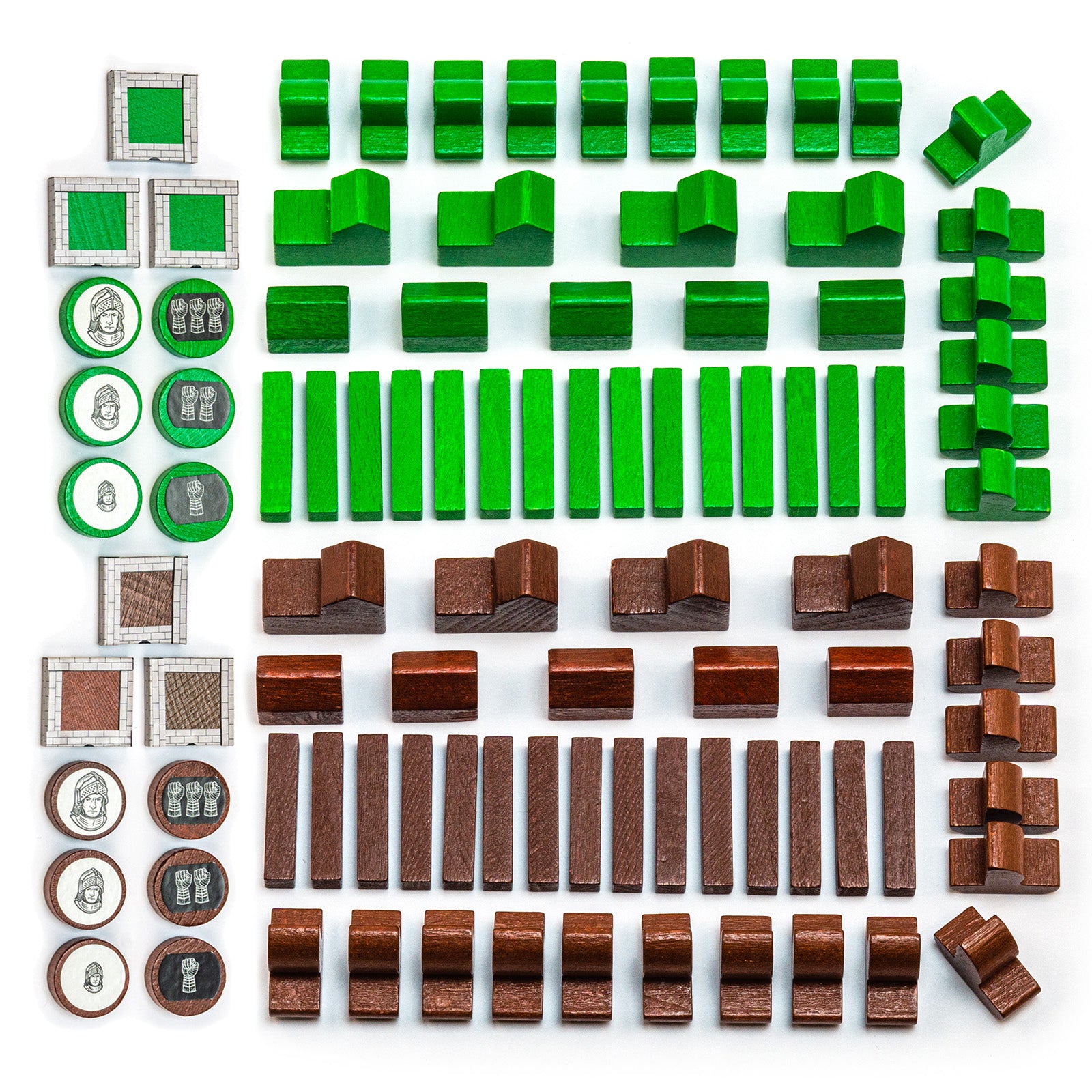 Settlers wooden figures - sets for 2 players